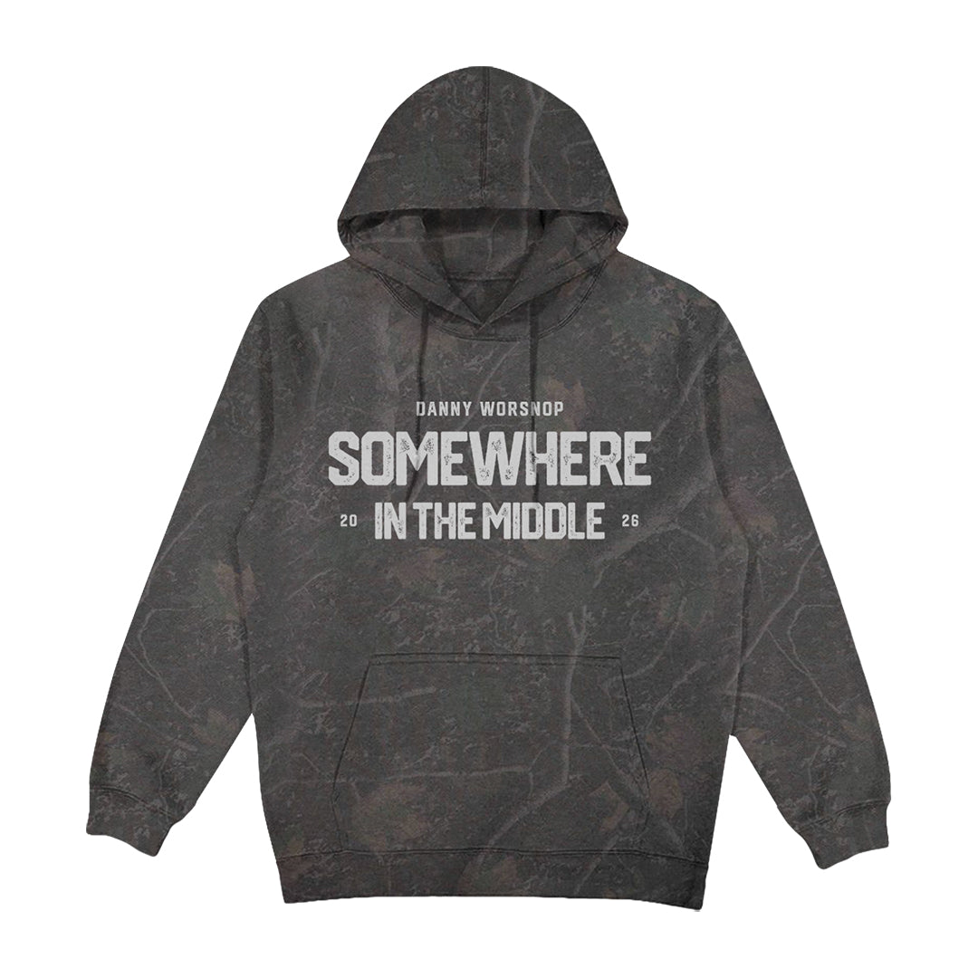 Somewhere In The Middle Hoodie - Heavyweight Darkwood Camo